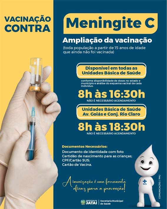 Proteja-se: Vacina contra a meningite C é ampliada à todas as pessoas a partir de 15 anos