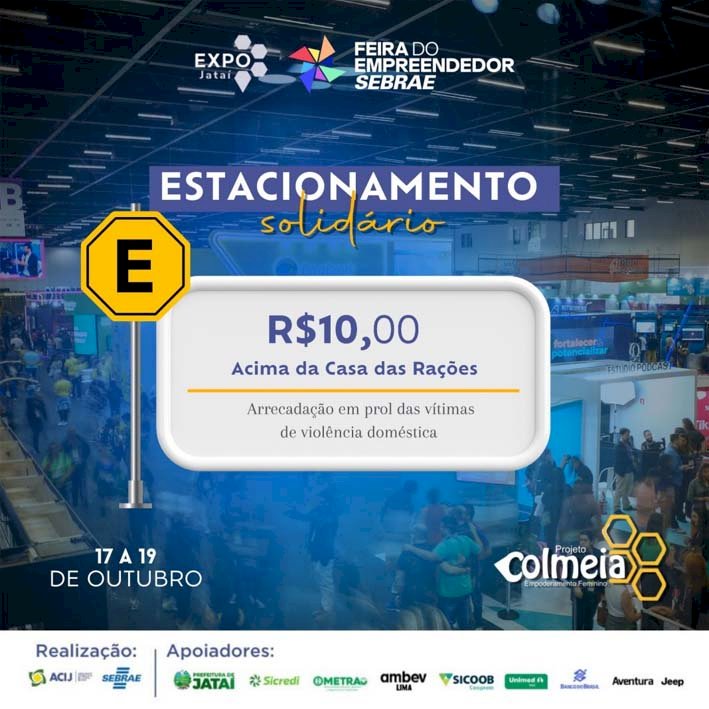 Feira do Empreendedor e ExpoJataí contará com estacionamento solidário