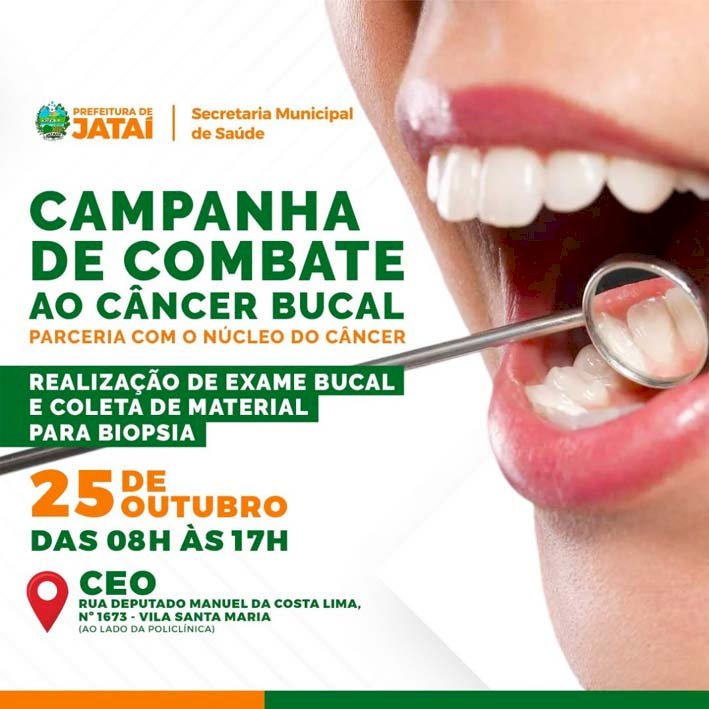 Prefeitura realiza Campanha de Combate ao Câncer Bucal dia 25/10