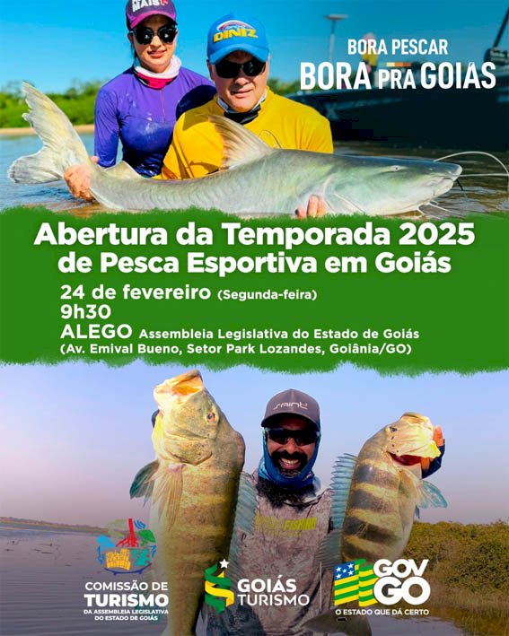 Goiás Turismo anuncia abertura da Temporada de Pesca Esportiva 2025, nesta segunda-feira (24/02)